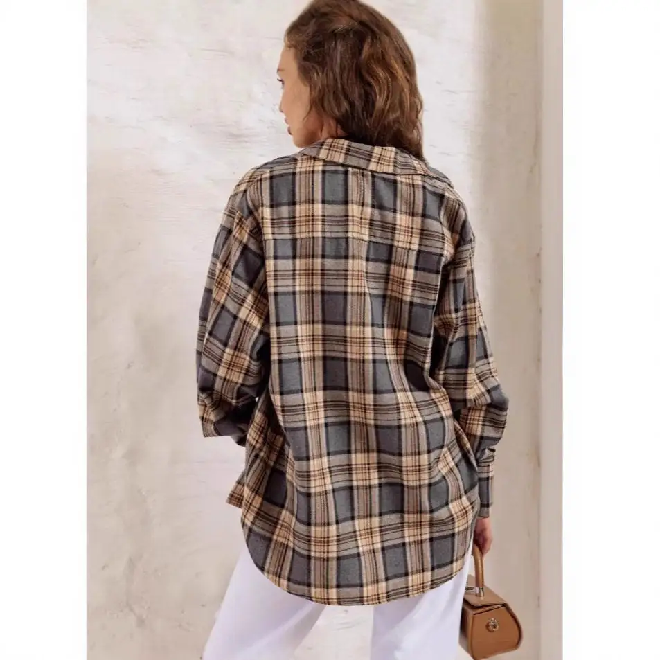 Plaid Casual Outerwear Jacket