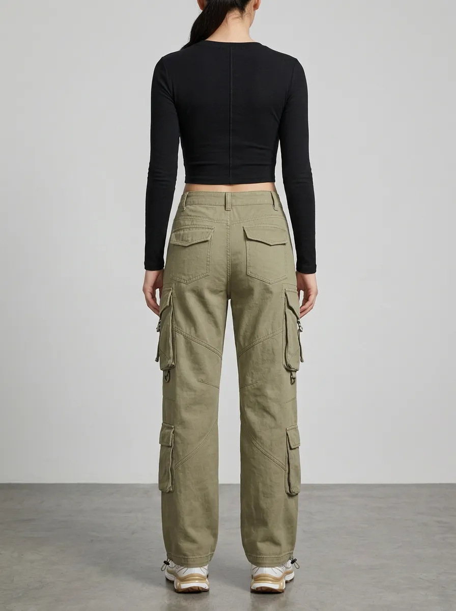 Core Utility Style Multi Pocket Finish Women's Multi Pocket Cargo Pants