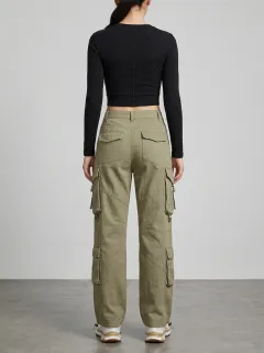 Core Utility Style Multi Pocket Finish Women's Multi Pocket Cargo Pants