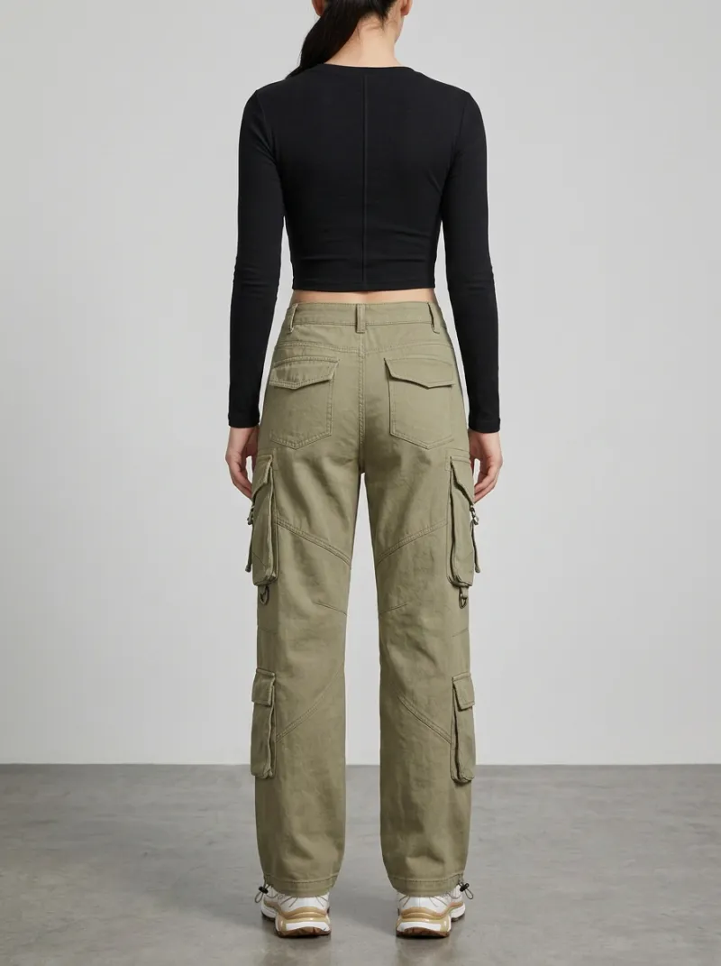 Core Utility Style Multi Pocket Finish Women's Multi Pocket Cargo Pants
