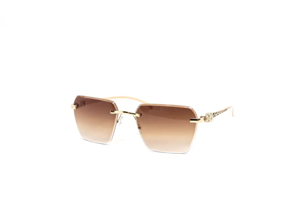 12-Pack Luxury Rimless Hexagon Gradient Metal Sunglasses