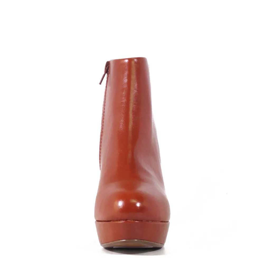 Retro Platform Heel Ankle Boots