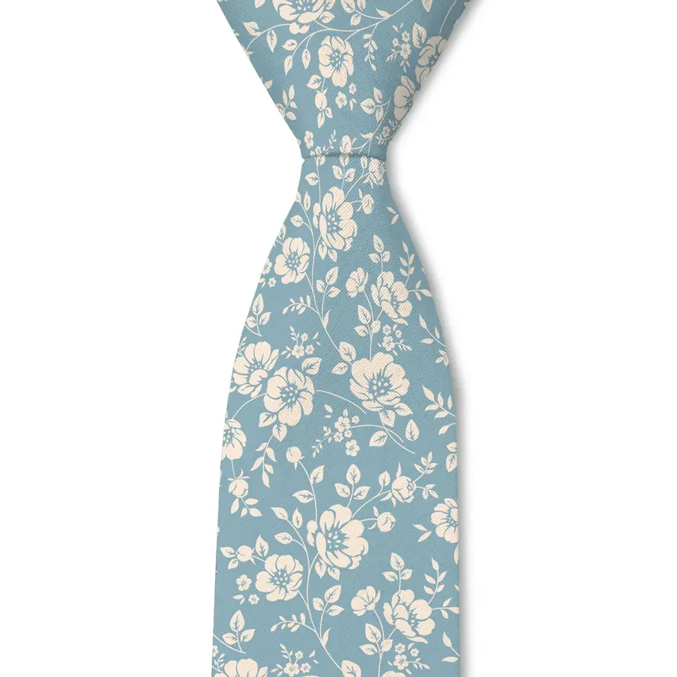 Understated Botanical Floral Pattern Necktie