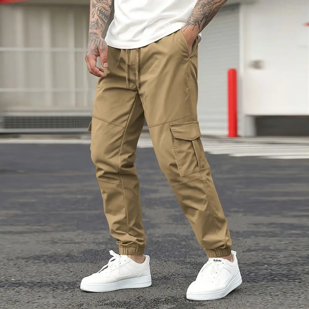 Men's Cargo Joggers with Elastic Waistband and Practical Pockets Cargo Pants