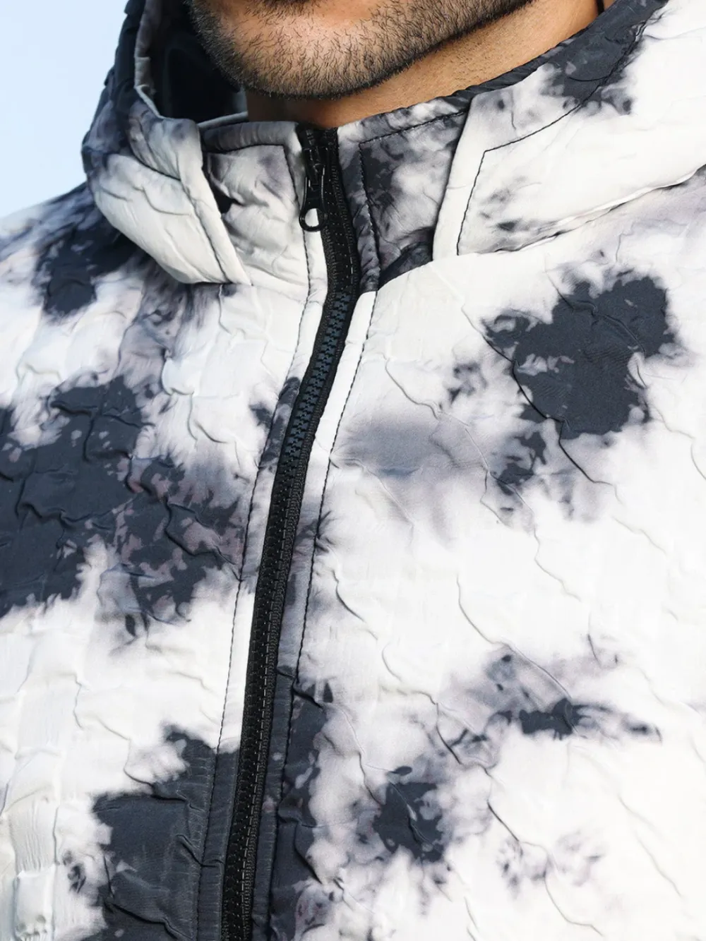 Tie Dye Patchwork Puffer Jacket