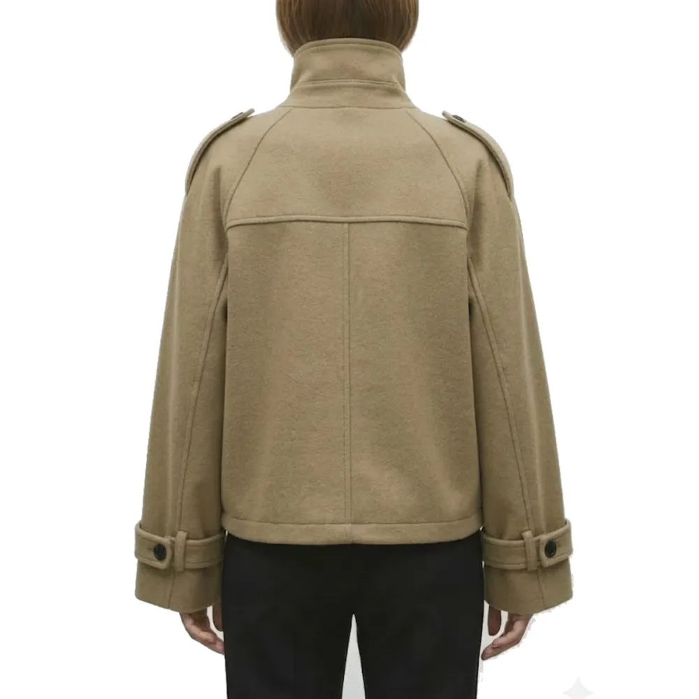 Funnel Neck Oversized Wool Coat