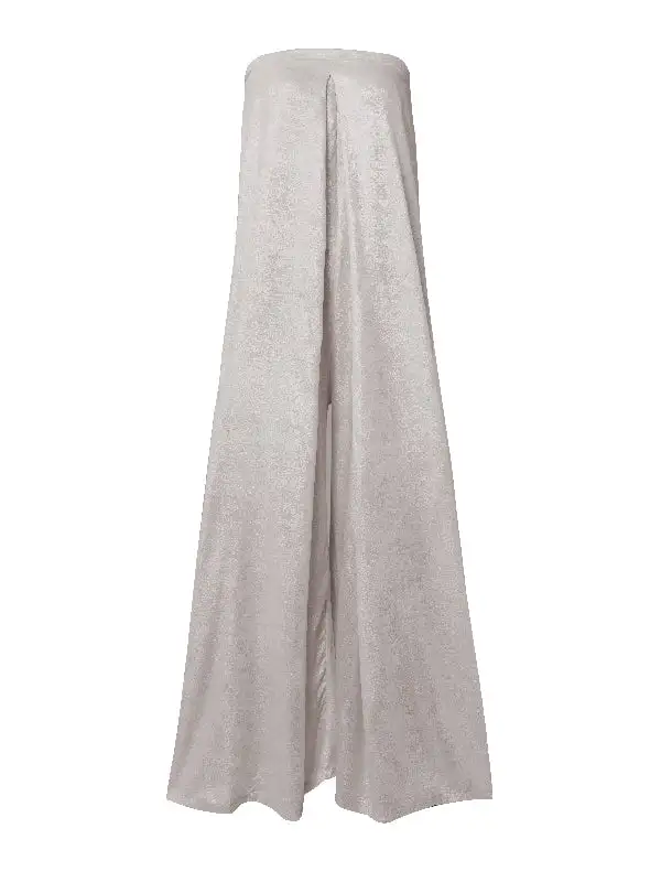 Casual Strapless Jumpsuits Met Wijde Pijpen Effen Kleuren
