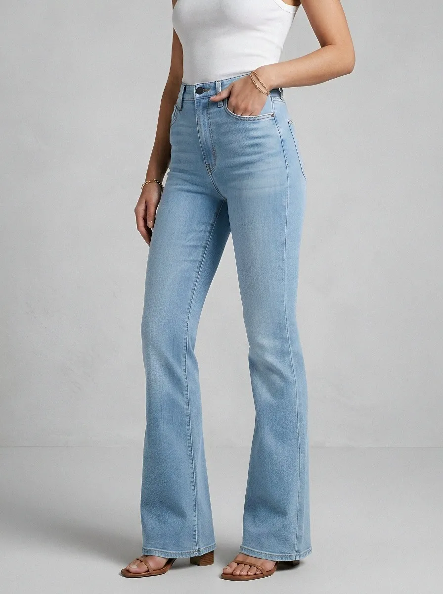 Soft-Look High-Waist Stretch Women's High-Waist Stretch Flare Jeans