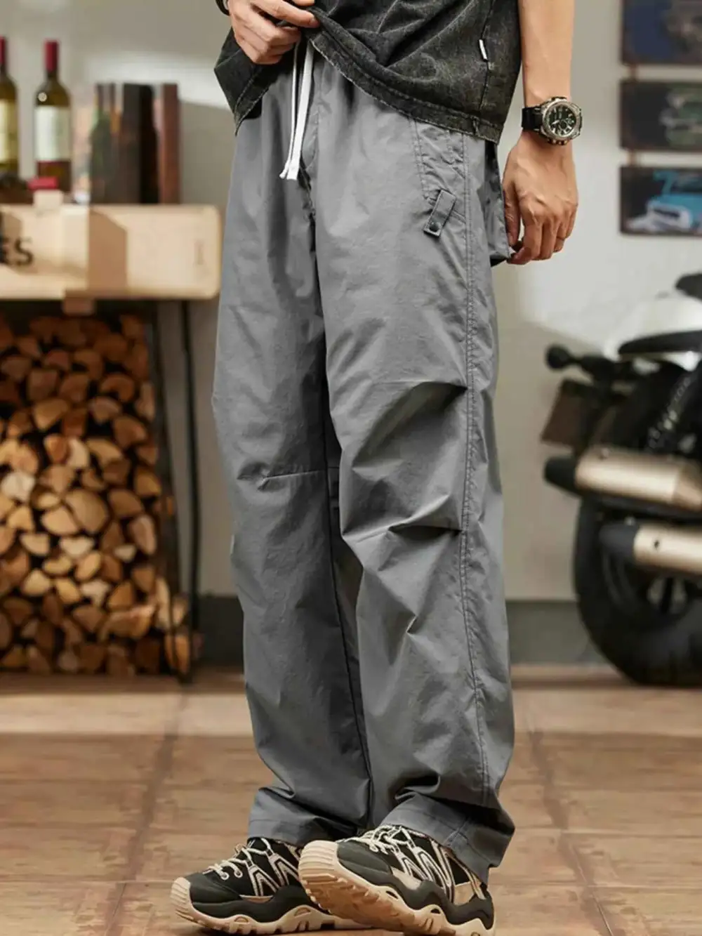 Casual Relaxed Fit Drawstring Pants