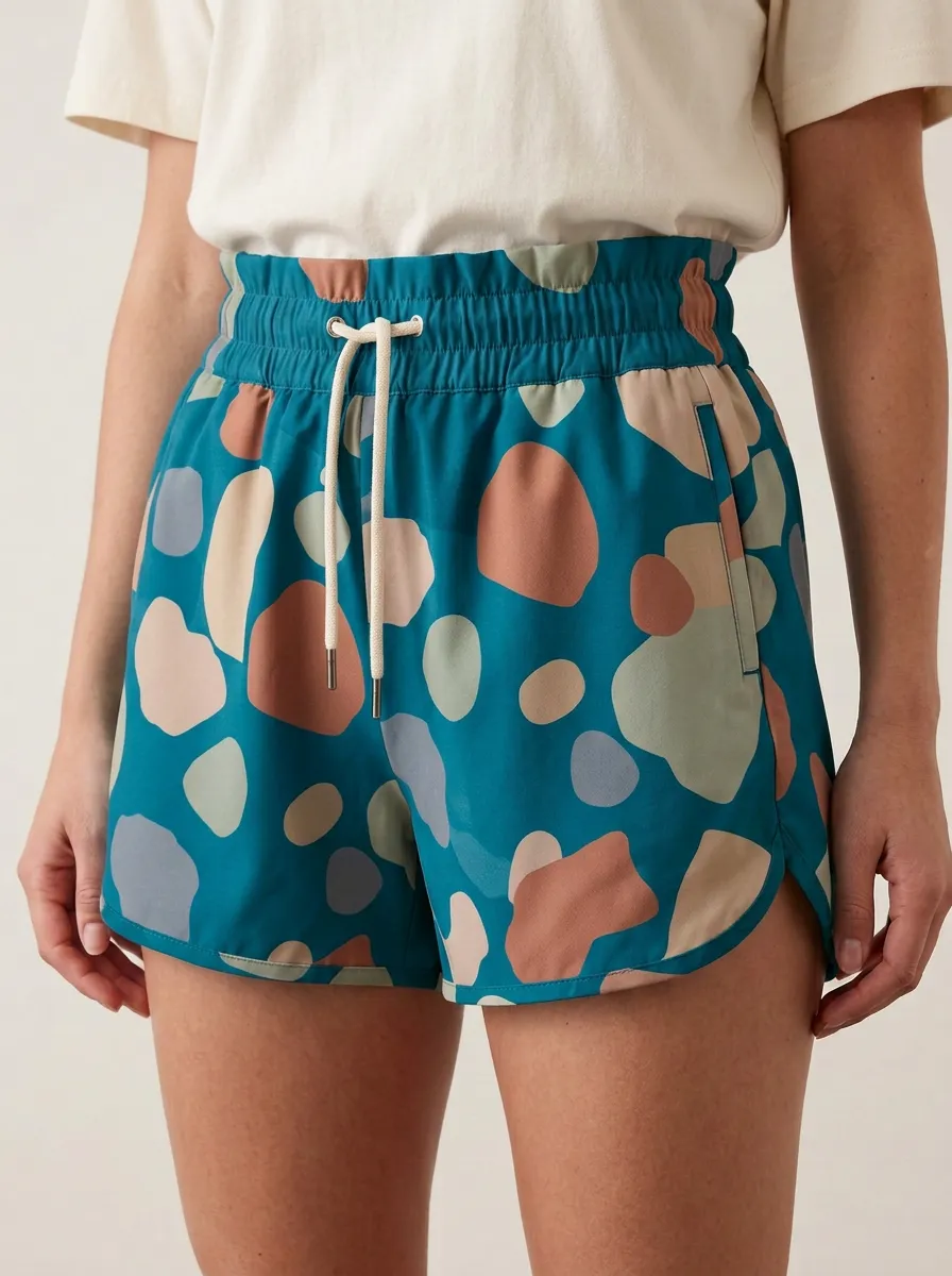 Women's Abstract Spot High-Rise Casual Shorts