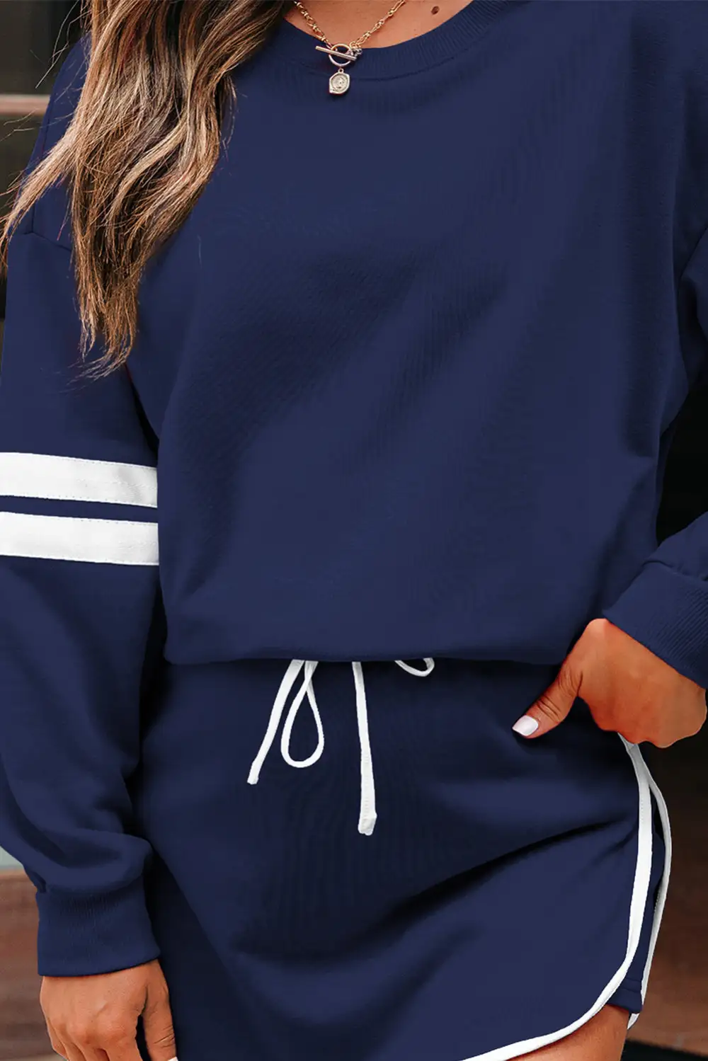 Fitted Printed Varsity Detail Coordinated Set