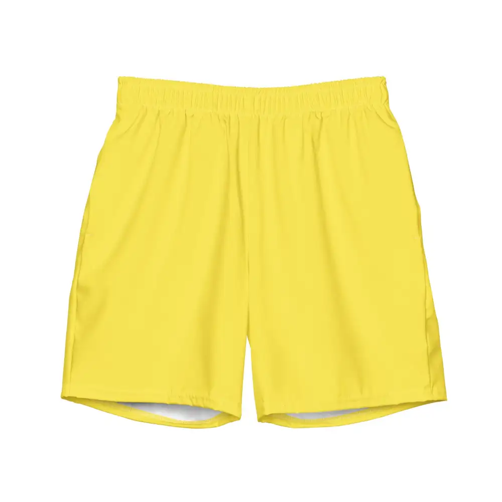 Elastic Waist Floral Print Swim Trunks