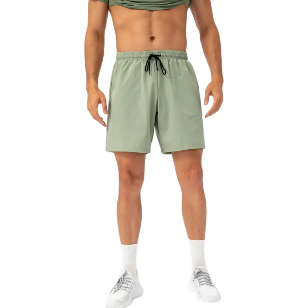 Refined Drawstring Elastic-Waist Side-Pocket Lightweight Men's Athletic Shorts
