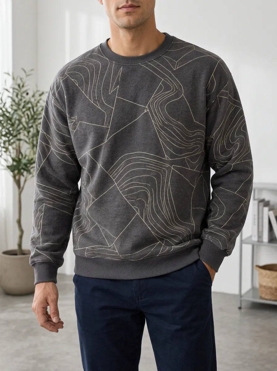 Men's Abstract Fleece Sweatshirt