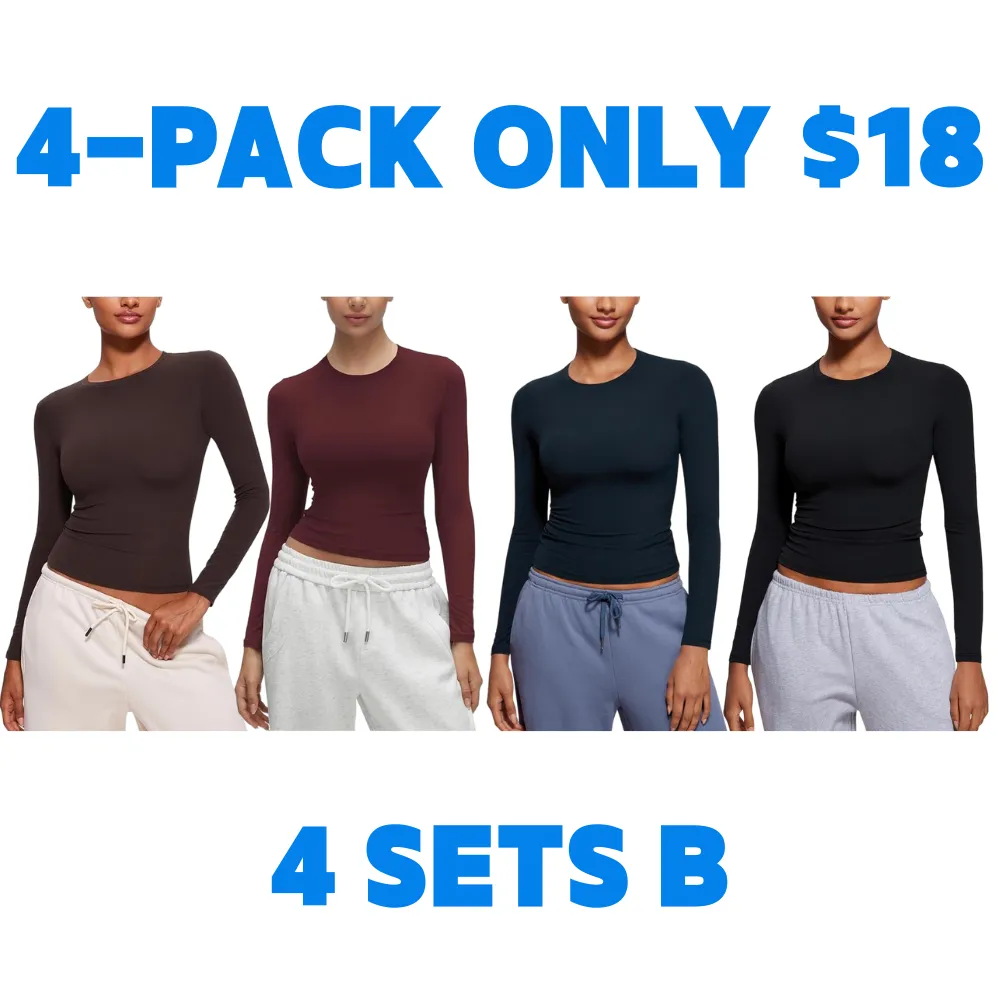 Long Sleeve Shirts for Women Soft Crew Neck Tight Tops