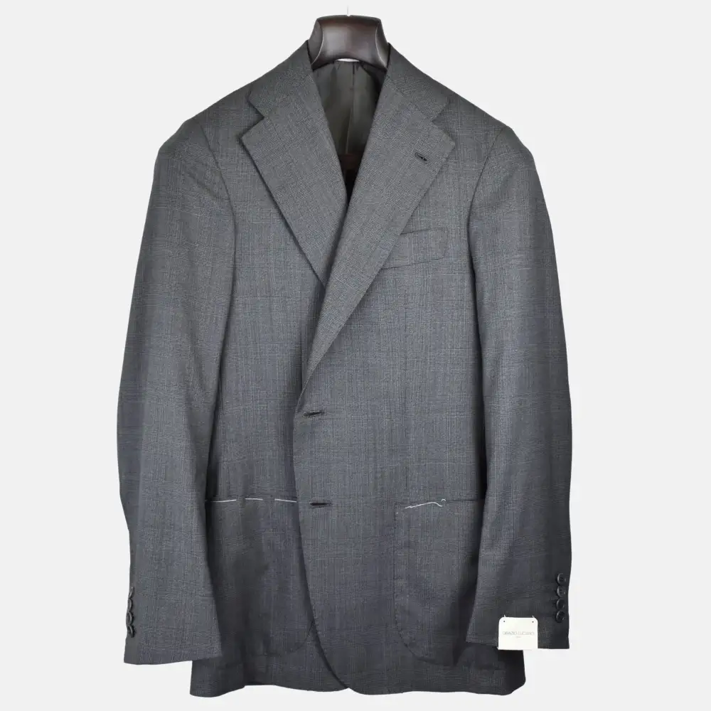 Formal Checkered Wool Blazer Jacket