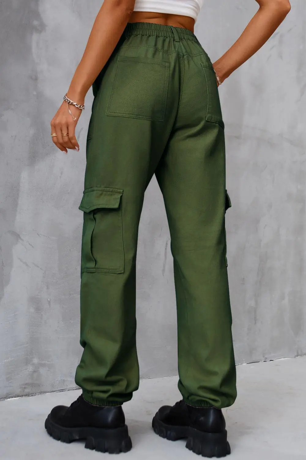 Utility High Waist Pocketed Denim Jeans