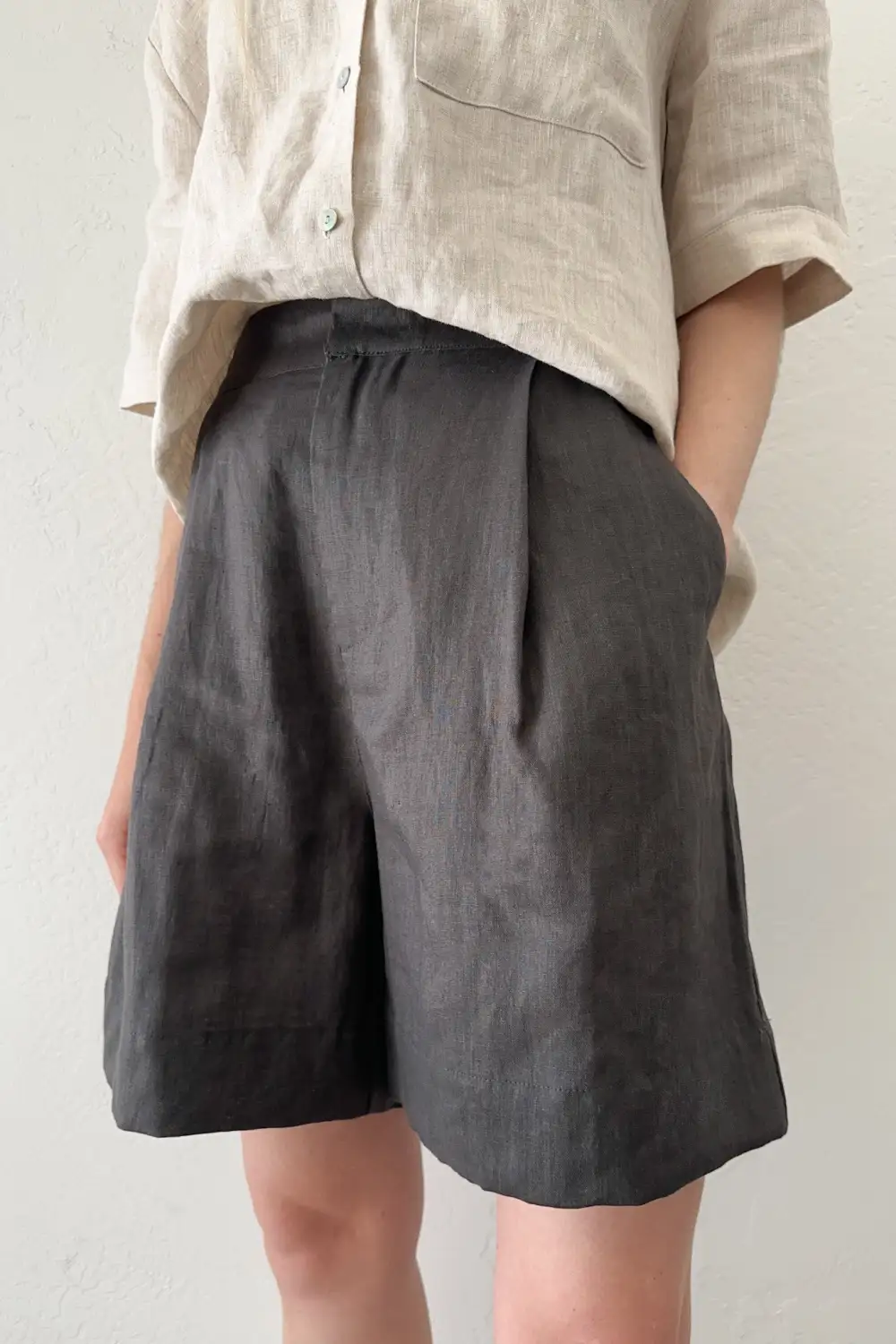 Smooth Fit Soft Linen Blend Shorts