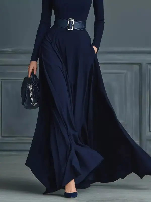 Smooth Finish Long Sleeve Maxi Dress