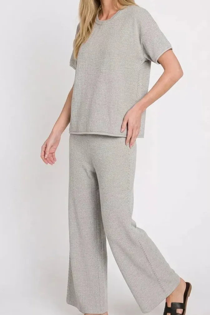 Modern Viscose Round Neck Top & Pants Set