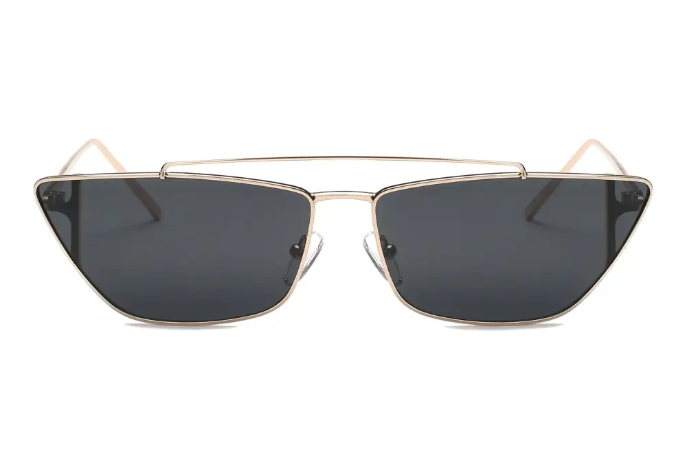 Metal Retro Flat Lens Rectangular Sunglasses