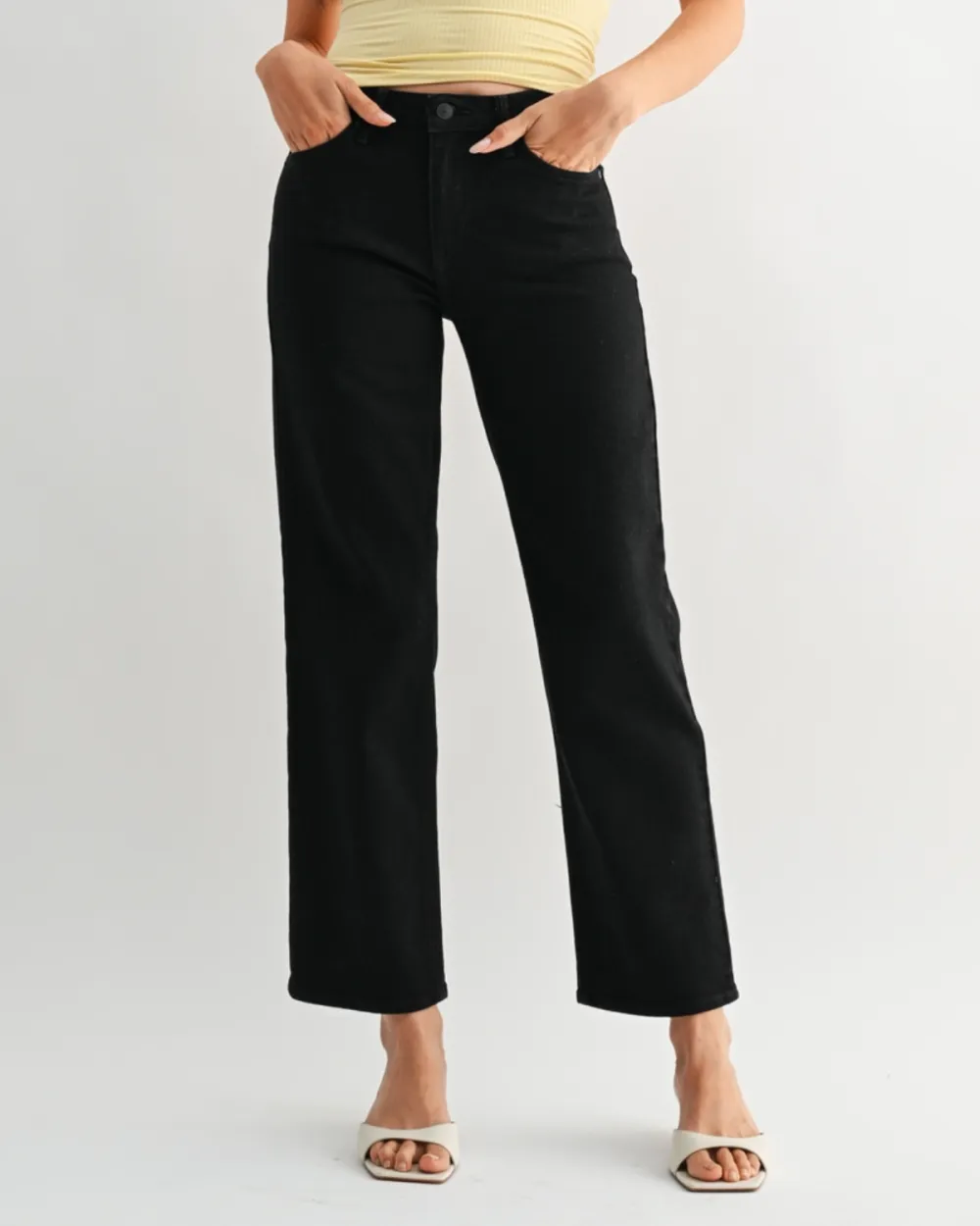 Mid-Rise Straight Leg Jeans
