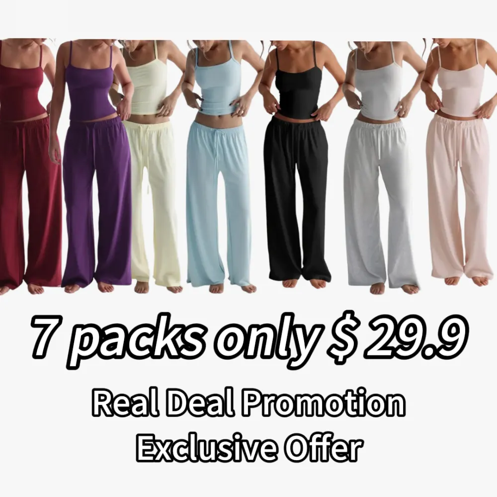 Two-Piece Set Women's Solid Color Cami Top & Pants, Casual Sleeveless Top & Pants for Daily Wear, Ladies Summer Clothes