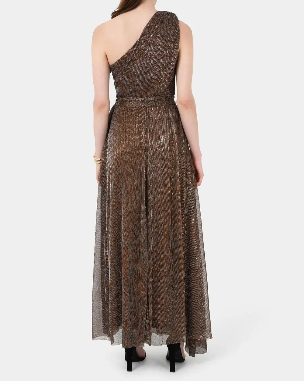 Elastic Waist One Shoulder Dress