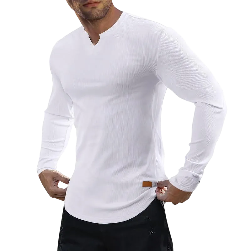 Men's solid color casual slim fit T-shirt
