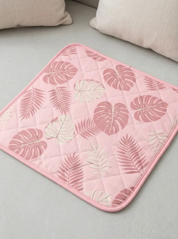 Portable Tropical Plant Lover Monstera Leaf Pattern Cooling Mat