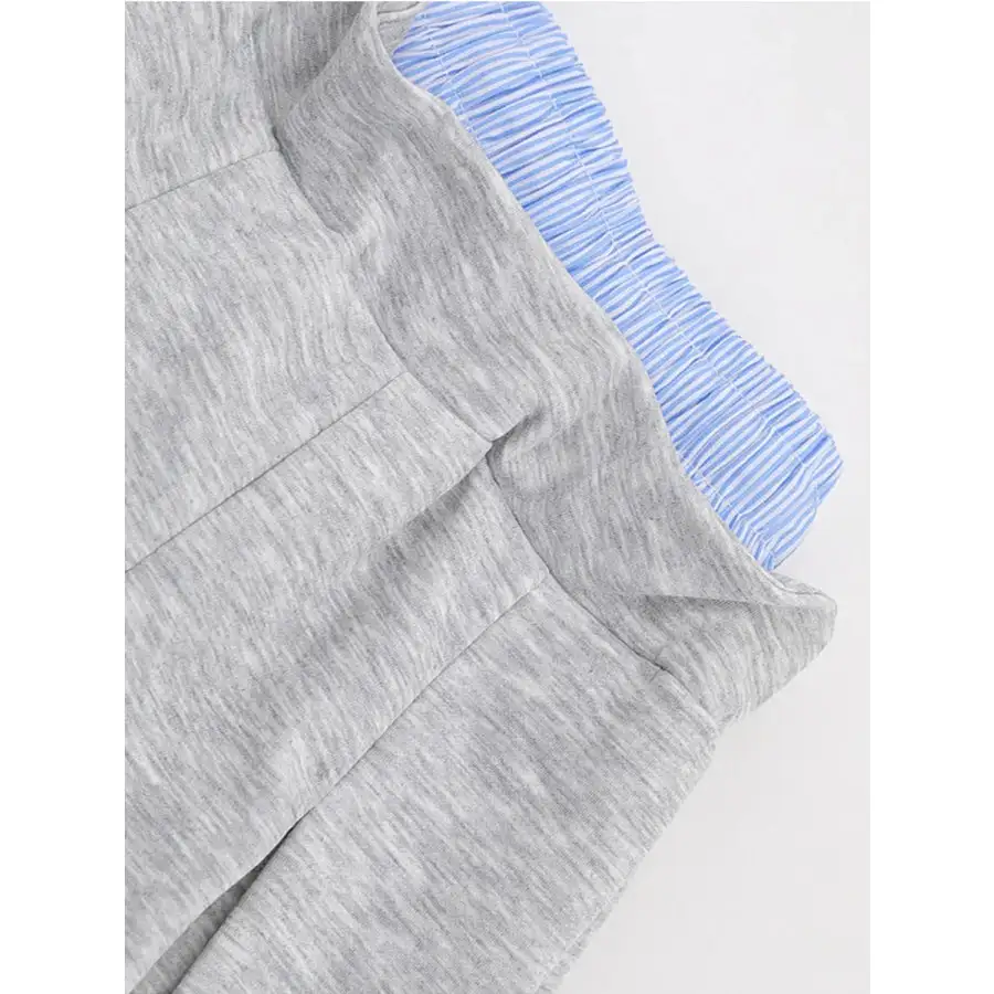 Drawstring Pleated Mini Skirt