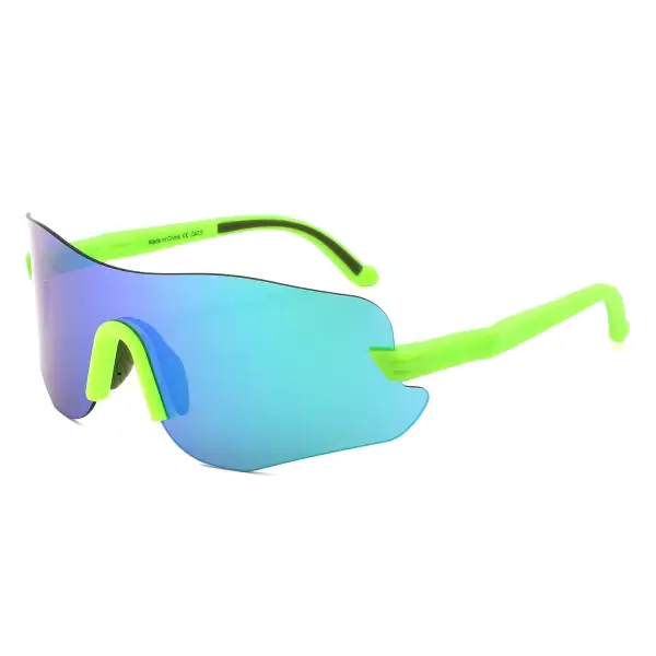 Rimless Ultralight Sport Shield Mirrored Sunglasses