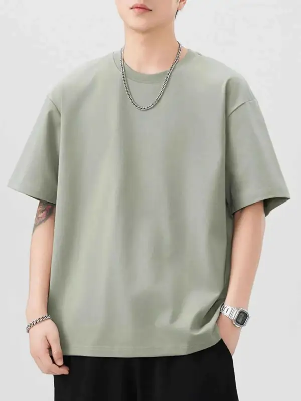 Minimal Round Neck Short Sleeve T-Shirt
