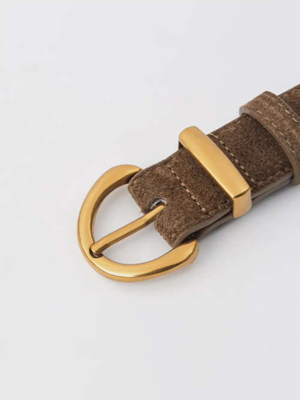 Brown soft buckle leather belt