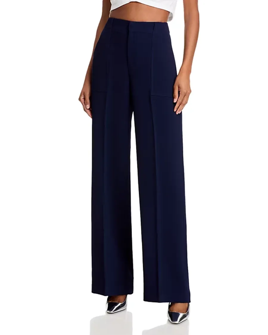Side Slit Pockets Wide Leg Pants