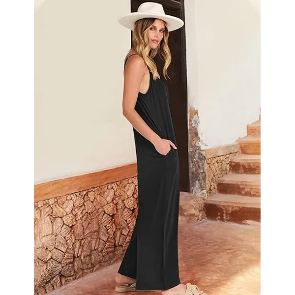 Plus-Size Fashion — Wide-Leg Suspender Jumpsuit