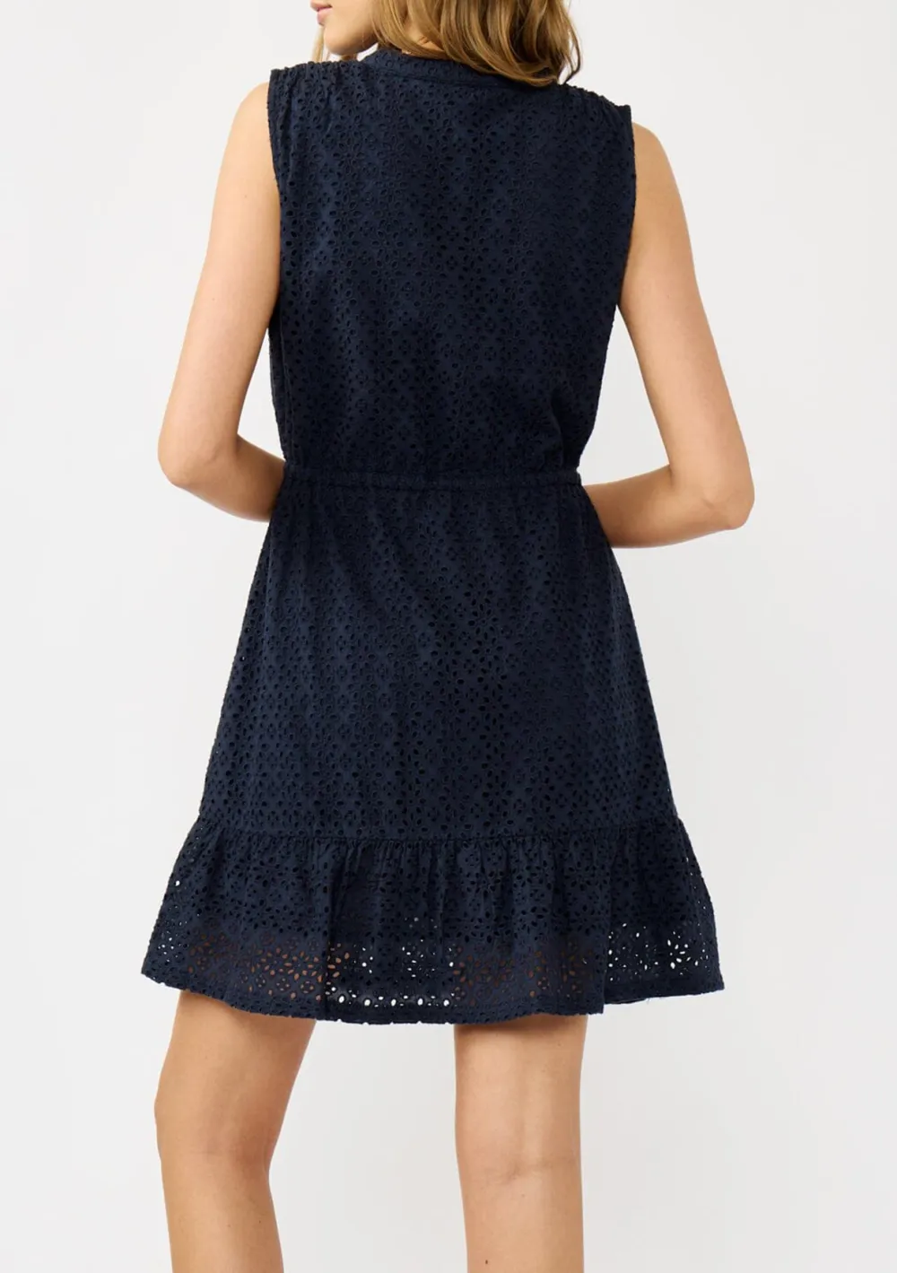 Hollow Button Up Sleevless Dress