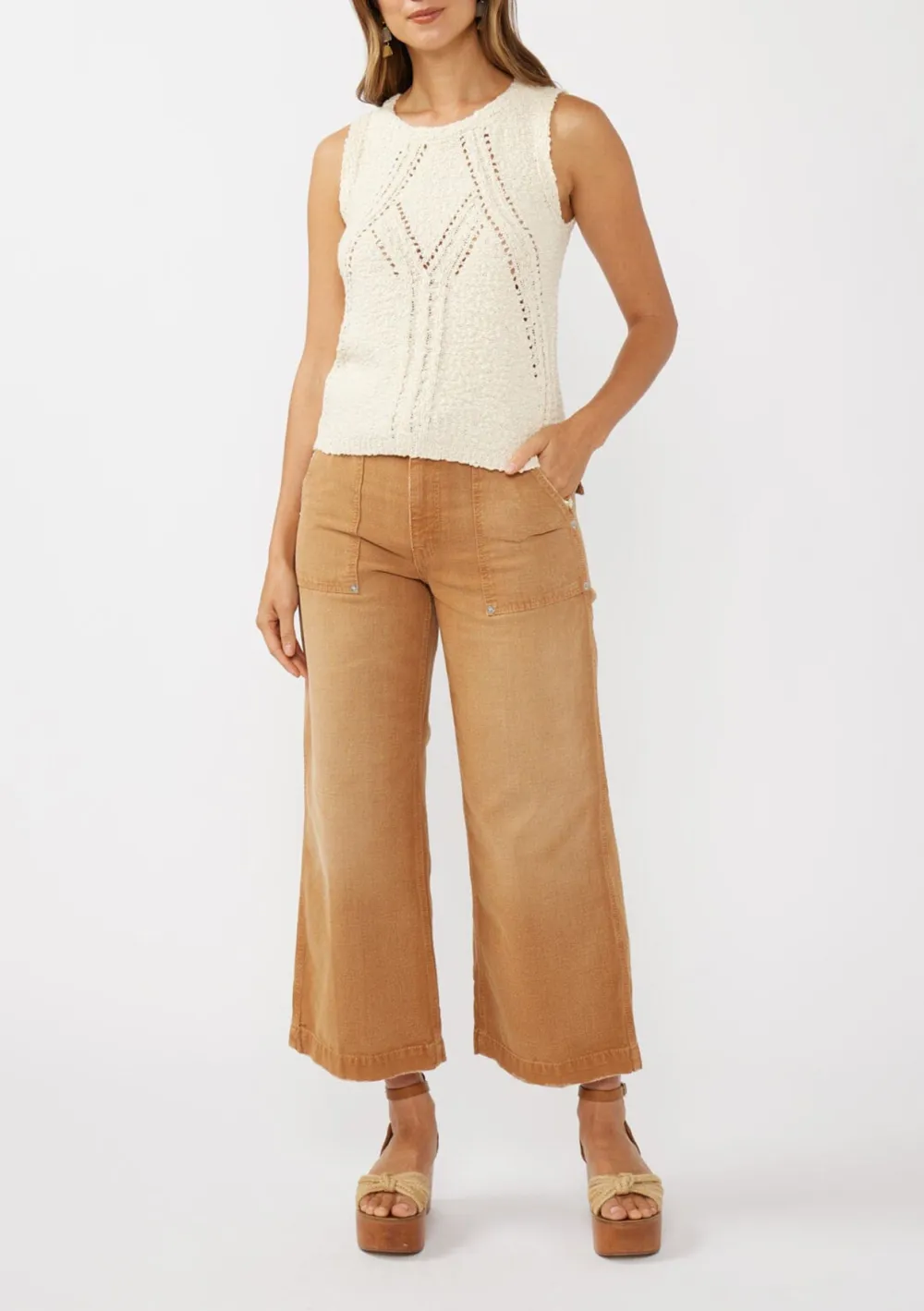 Hollow Round Neck Sweater Tank