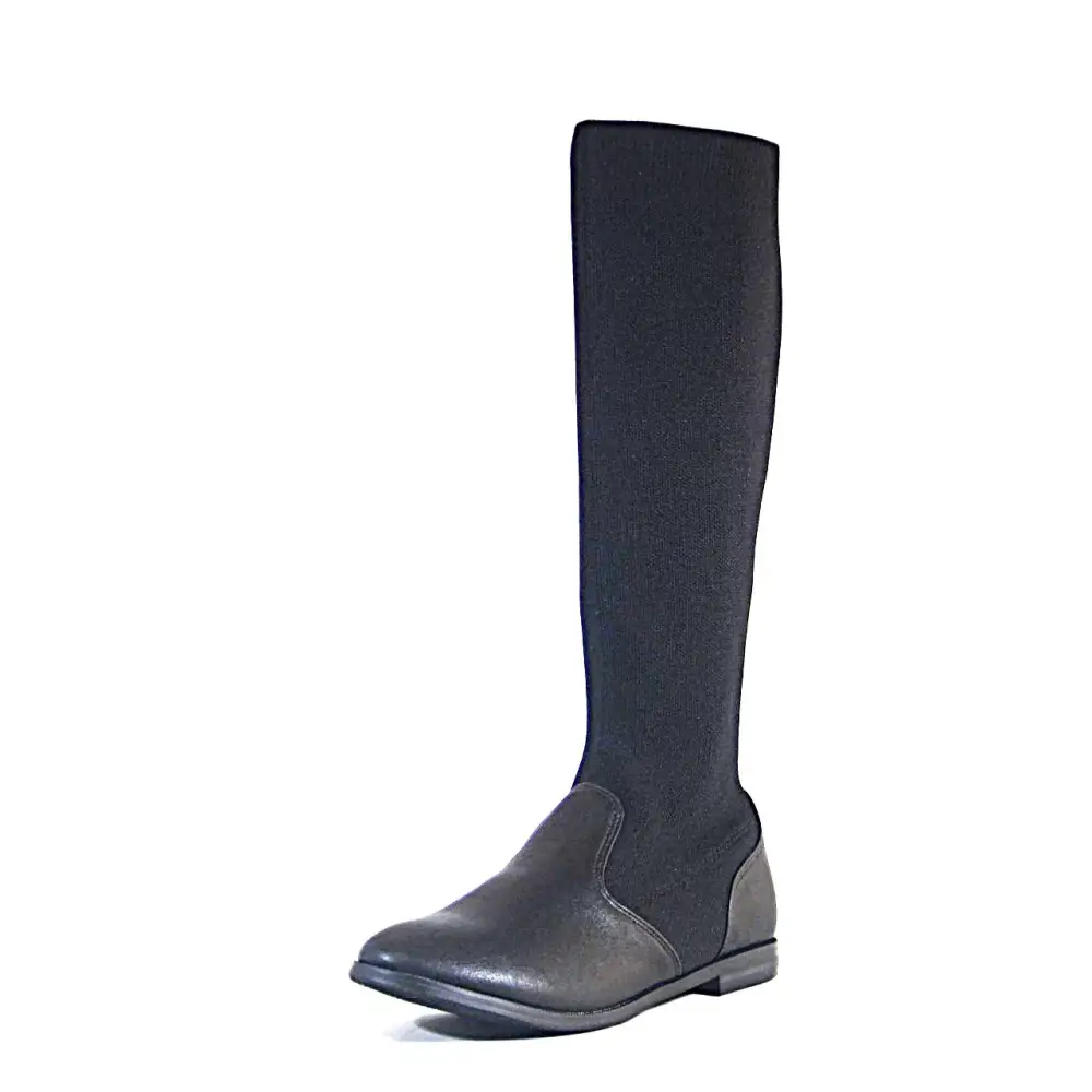 Knit Stretch Pull On Knee High Boots