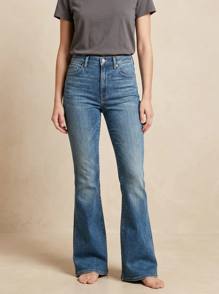 Women's High-Waisted Flare Denim Jeans