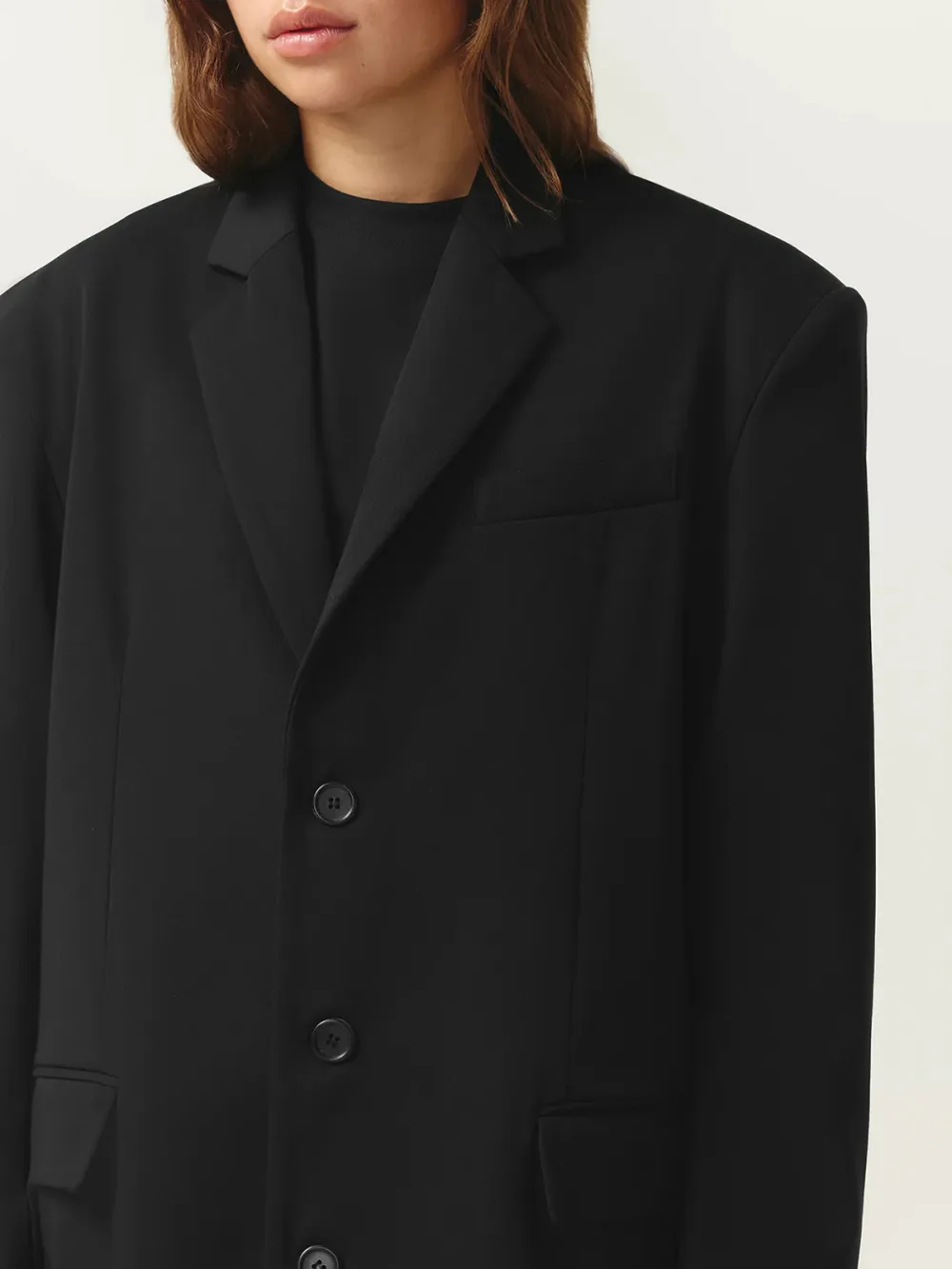 Oversized Slhouette  Boyfriend Style Blazer Black