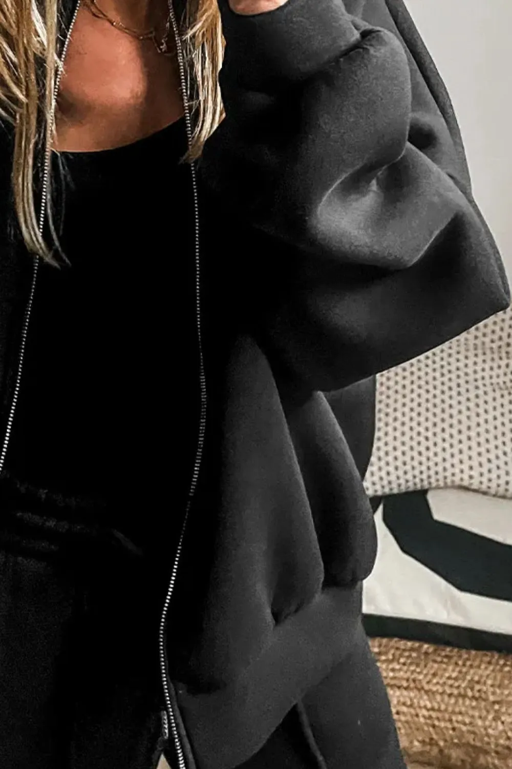 Refined Zip Up Long Sleeve Top And Pants Set