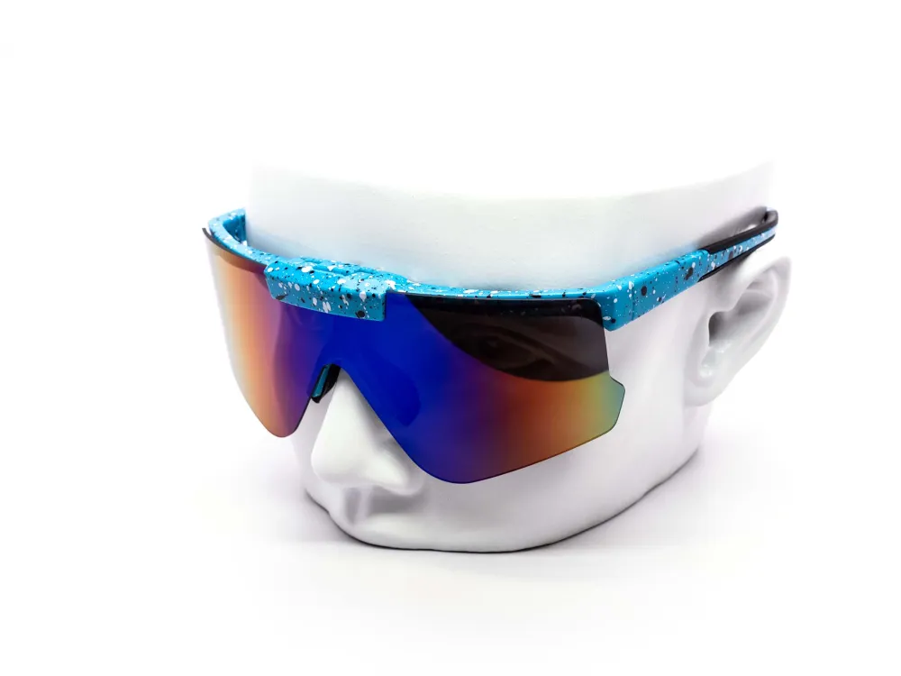 12-Pack Oversized Sport Rimless Shield Burnt Mirror Sunglasses