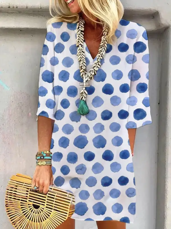 Chic Bell Sleeve Print Mini Dress