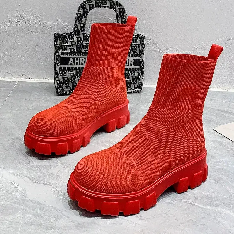 Round Toe Block Heels Boots