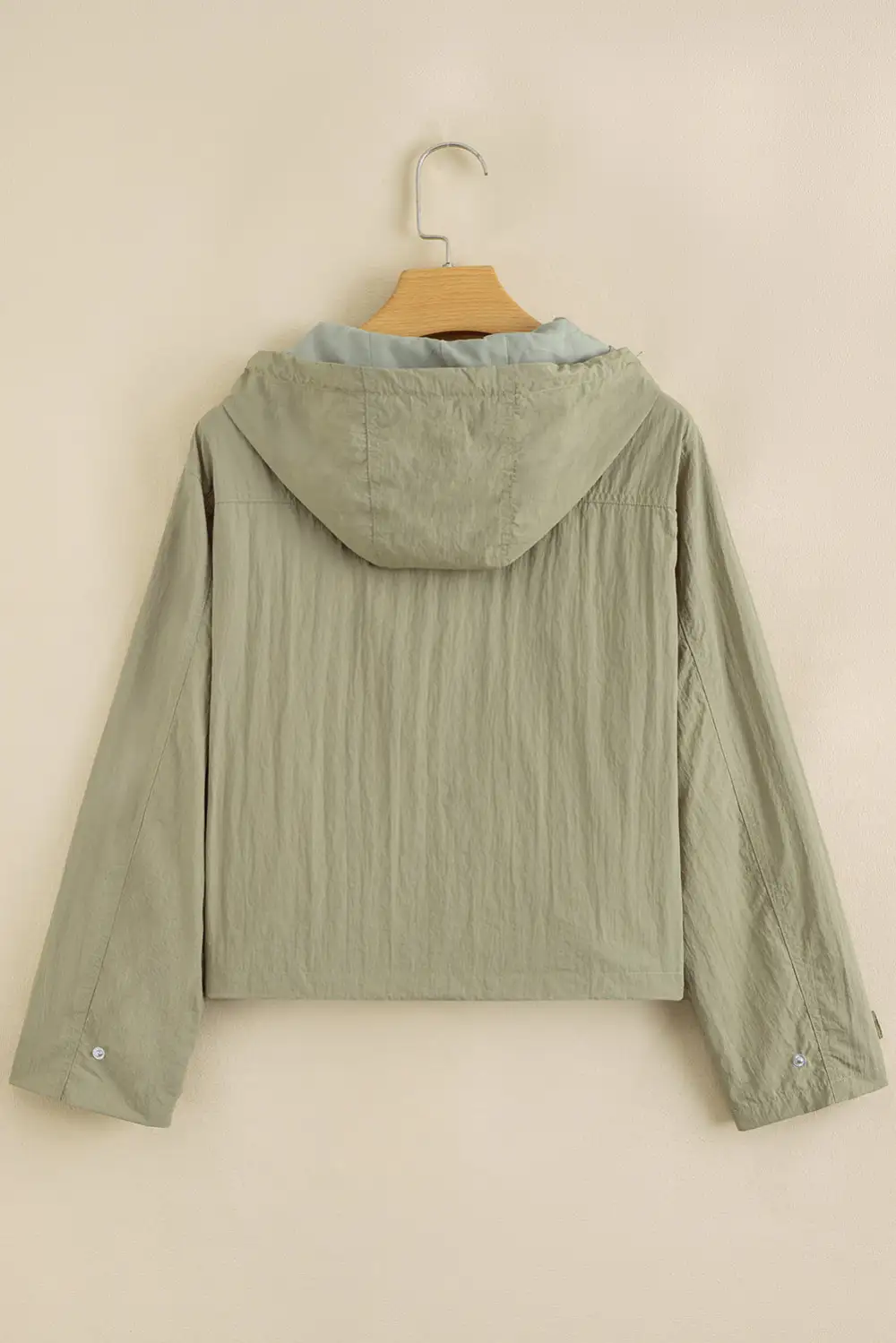 Zip Pocket Cropped Hooded Utility Jacket