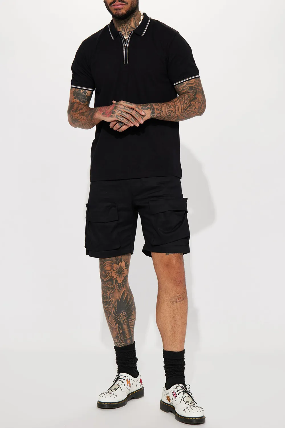Stretch Short Sleeve Polo - Black