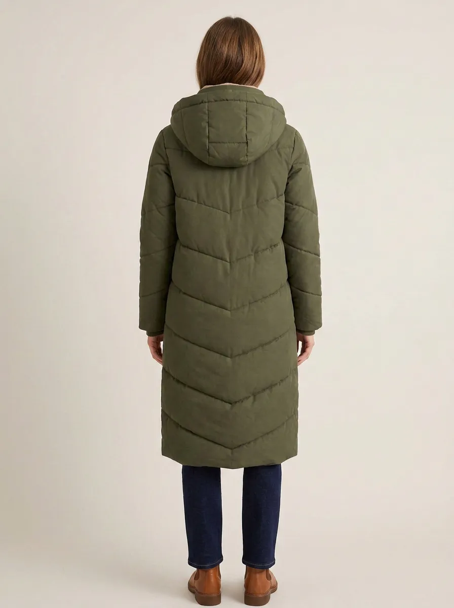 Heritage Quilted Long Hooded Coat