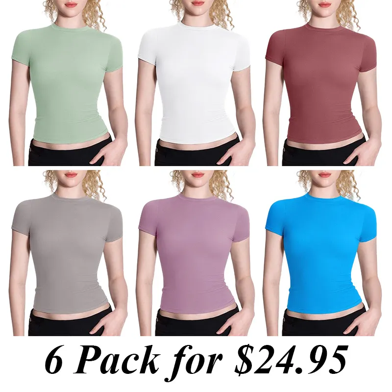 6PACK-Crew Neck T Shirts