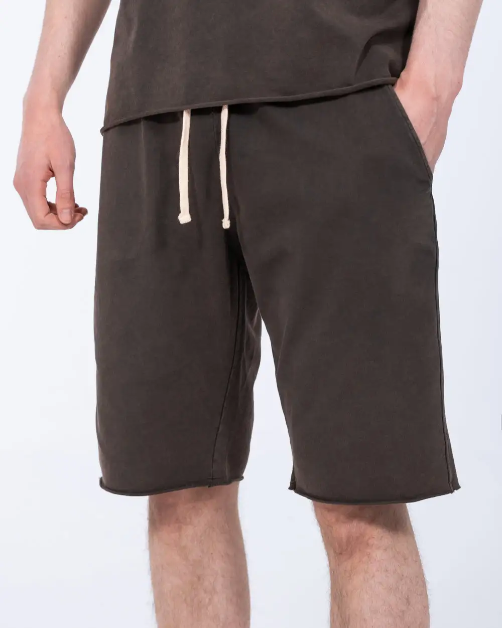 Refined Raw Hem Jersey Shorts
